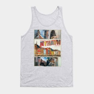 Greetings from Nyhavn Copenhagen Denmark vintage style retro souvenir Tank Top